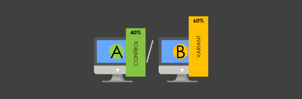 A digital illustration of A/B testing