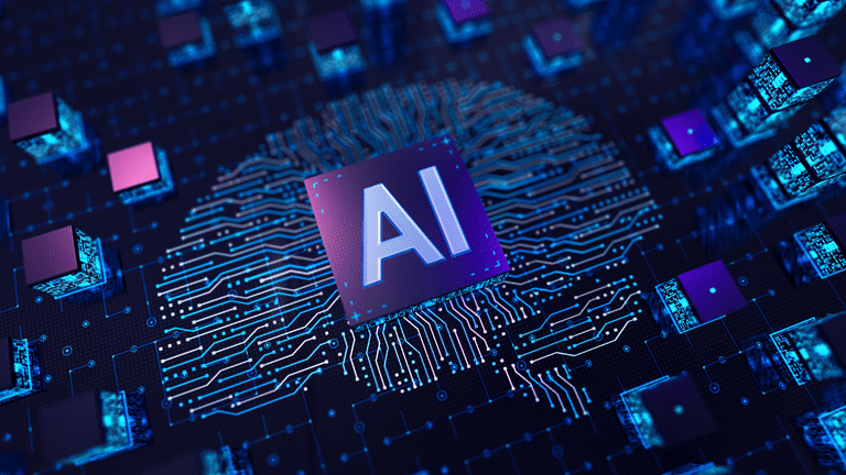 AI brain with neon colors to represent the post title what is AI data governance