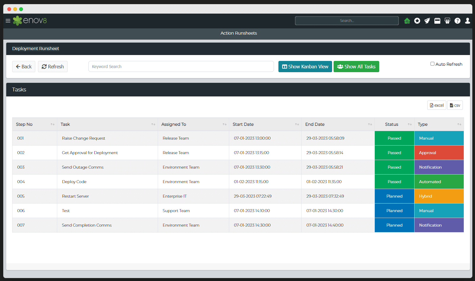 Runsheet Automation