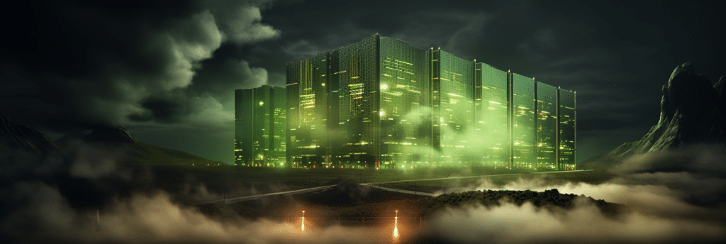 Digital illustration of a data center