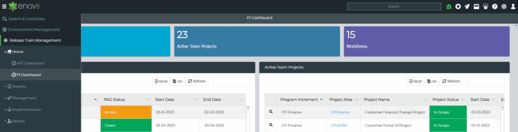 Enov8-Release-Train for PLM