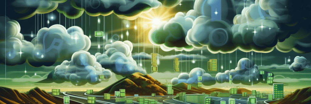 Illustration of rain falling from cloud