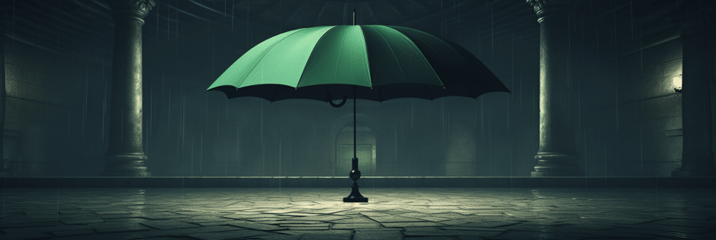 Digital illustration of an umbrella