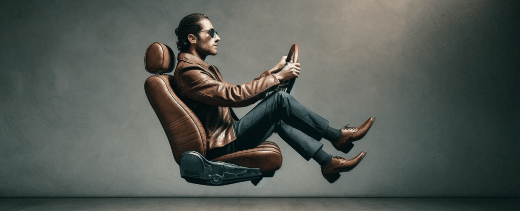 Person driving an invisible car to go with the post titled serverless architectures benefits and challenges