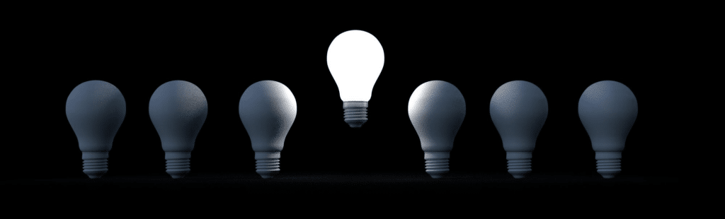 Digital illustration of light bulbs