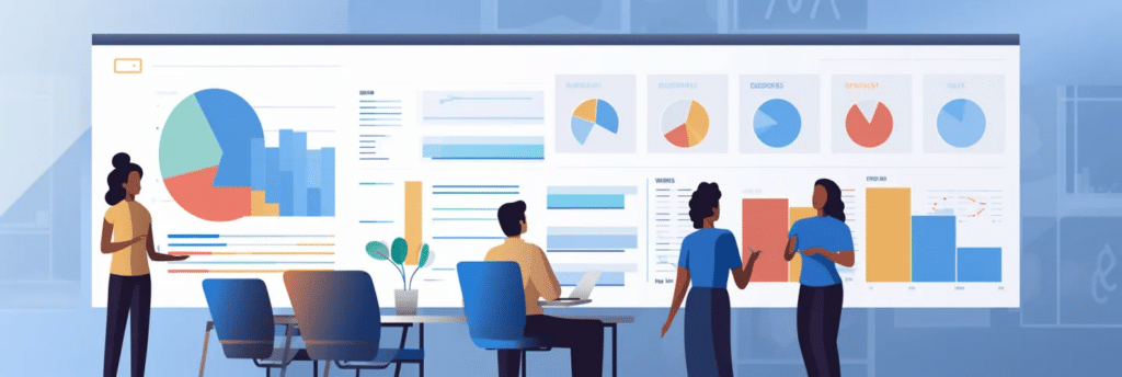 Team going over post implementation reviews.