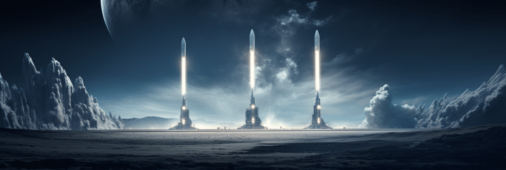 Digital illustration of rockets symbolising ITIL deployment