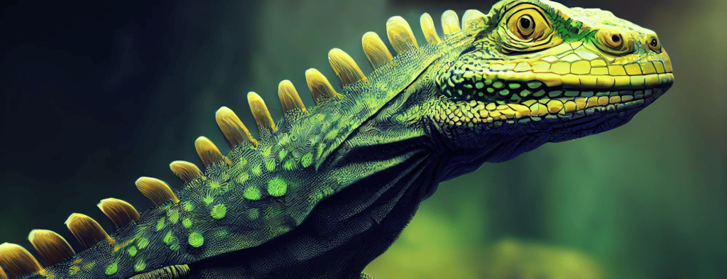 Digital image of a lizard to represent the post 10 site reliability engineering best practices