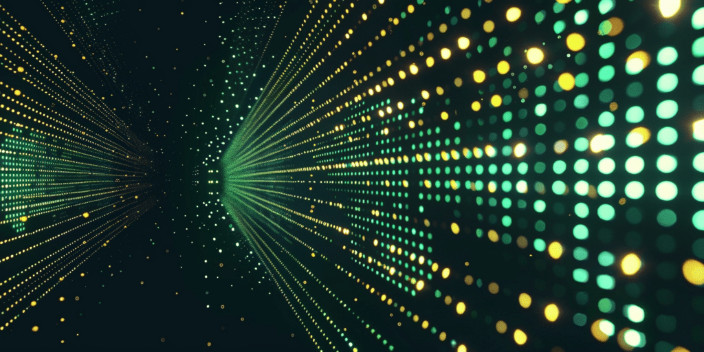 An abstract space-y/computer-y image meant to represent the idea of the post title: what is a software release?