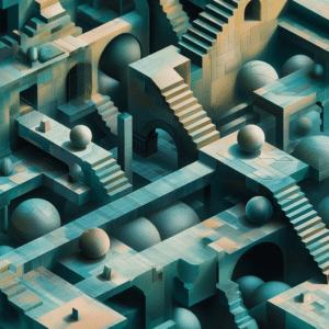 Abstract escher-like image for test environment management explained