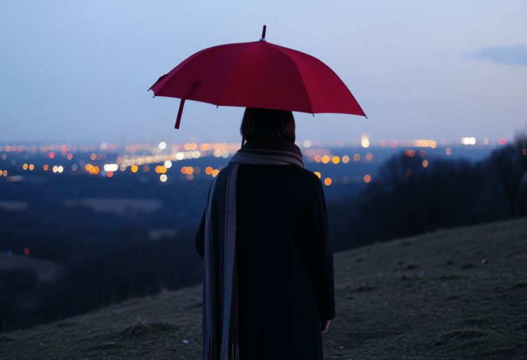 Enov8 Enterprise Configuration Management - person holding a red umbrella