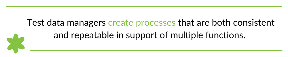 Test data managers create processes