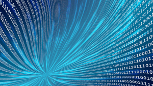Picture with numbers and blue lines that represents data automation