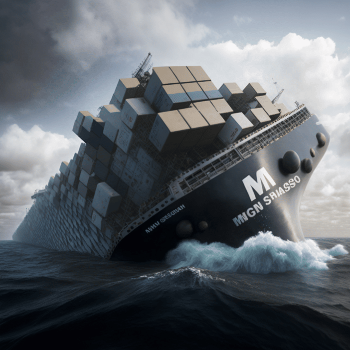 Image of a ship sinking at sea to support the post titled IT & Test Environment Management Anti Patterns