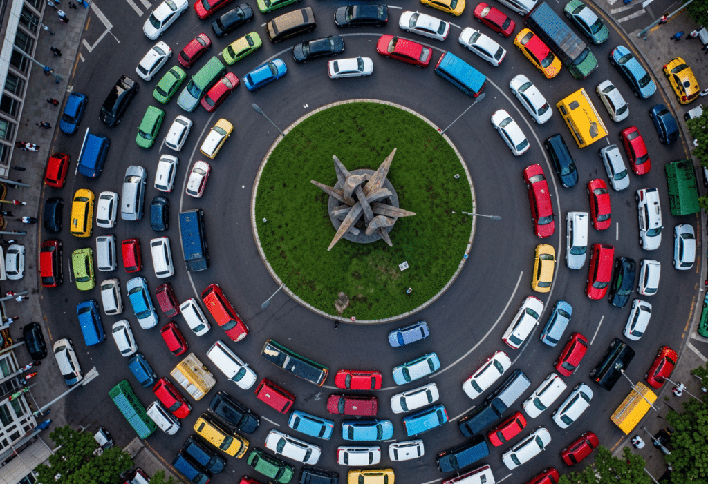 Topdown shot of multilane