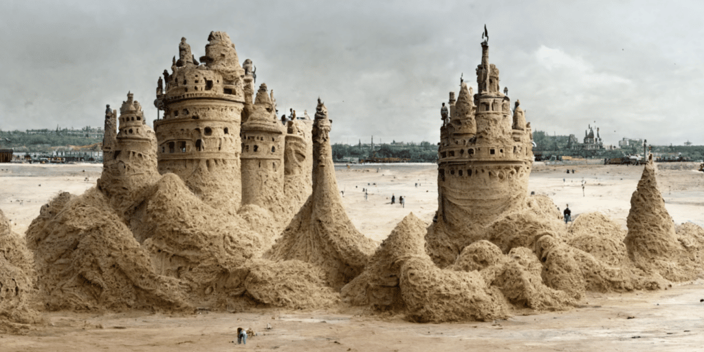 Digital image of sandcastles