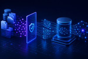 Vector store masking software protecting sensitive data before embedding generation and storage in a vector database.